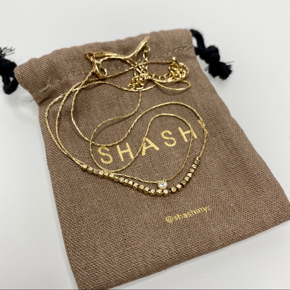 Gold Delicate Double Layered Short Necklace